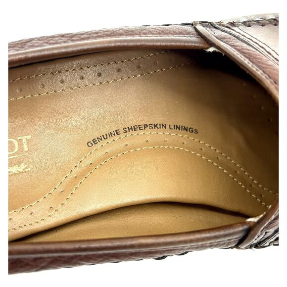 Brass Boots Walking Glove Brown Tassel Shoes Sz 9.5 W Sheepskin Lining 93392 - Picture 13 of 16